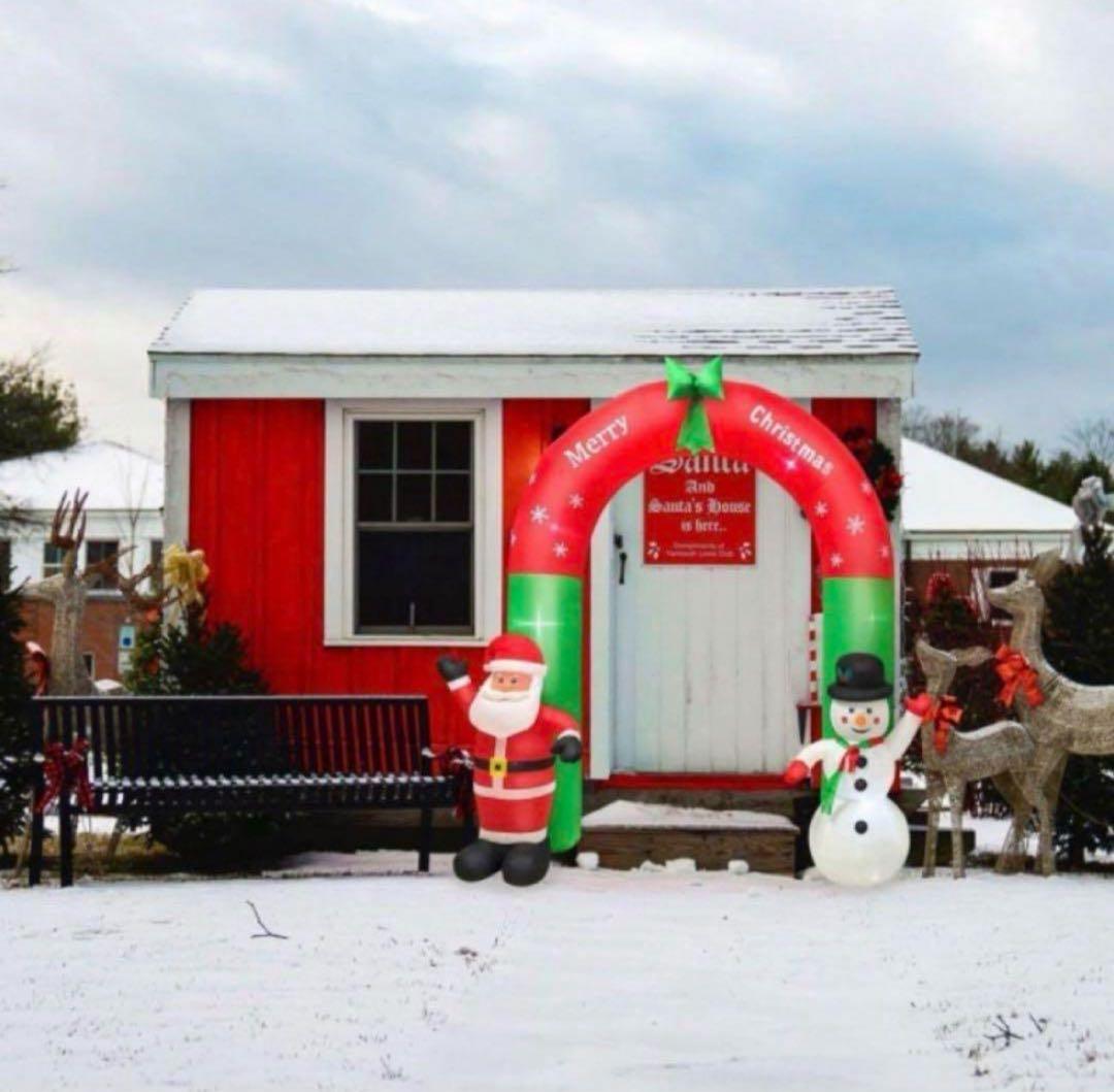 【大特価】クリスマス サンタ＆スノーマン エアブロー ディスプレイアーチ 玄関