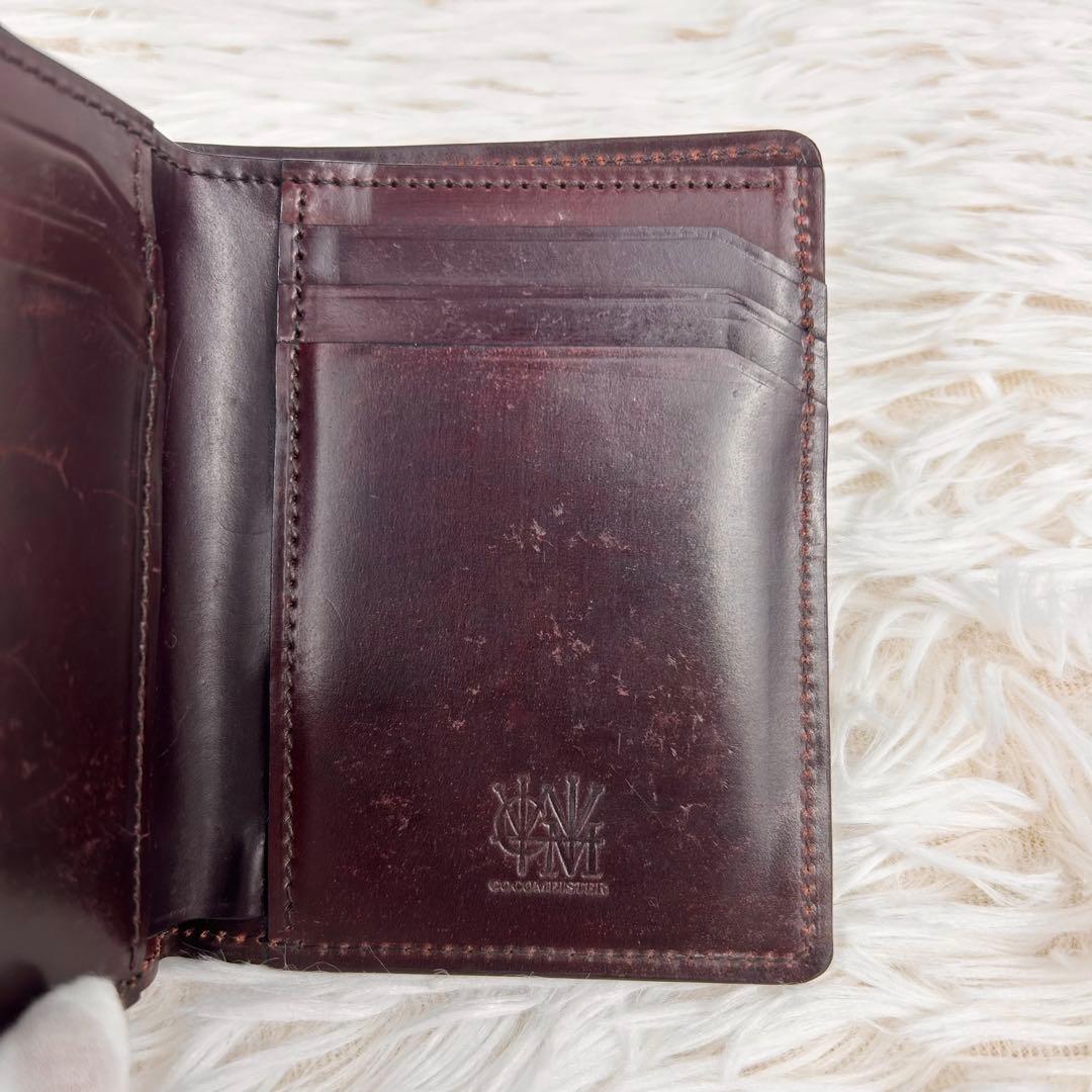 【高級】COCOMEISTER オベロン 折財布 シェルコードバン ボルドー