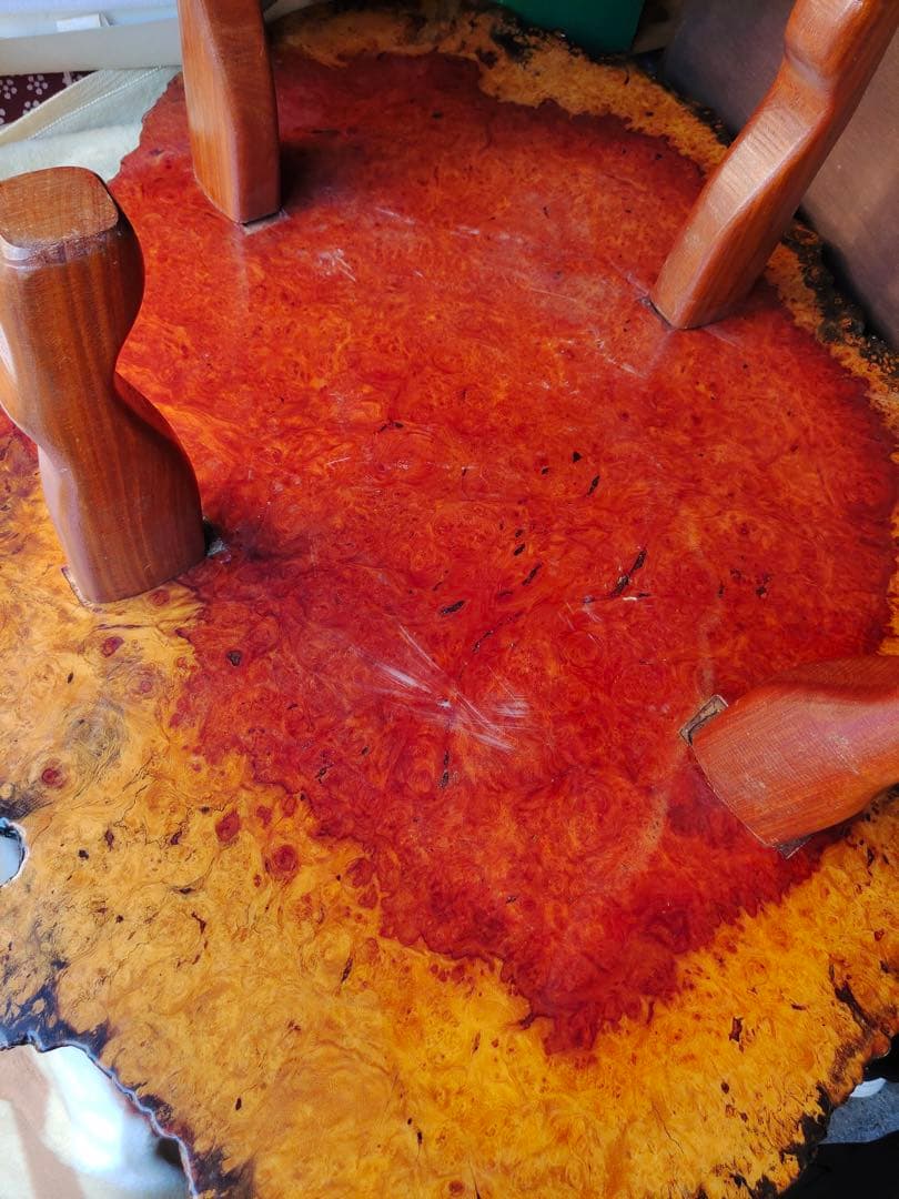 花梨瘤 瘤杢 玉杢 一枚板 総無垢 天然木 座卓 座敷机テーブル 飾り台 盆栽台