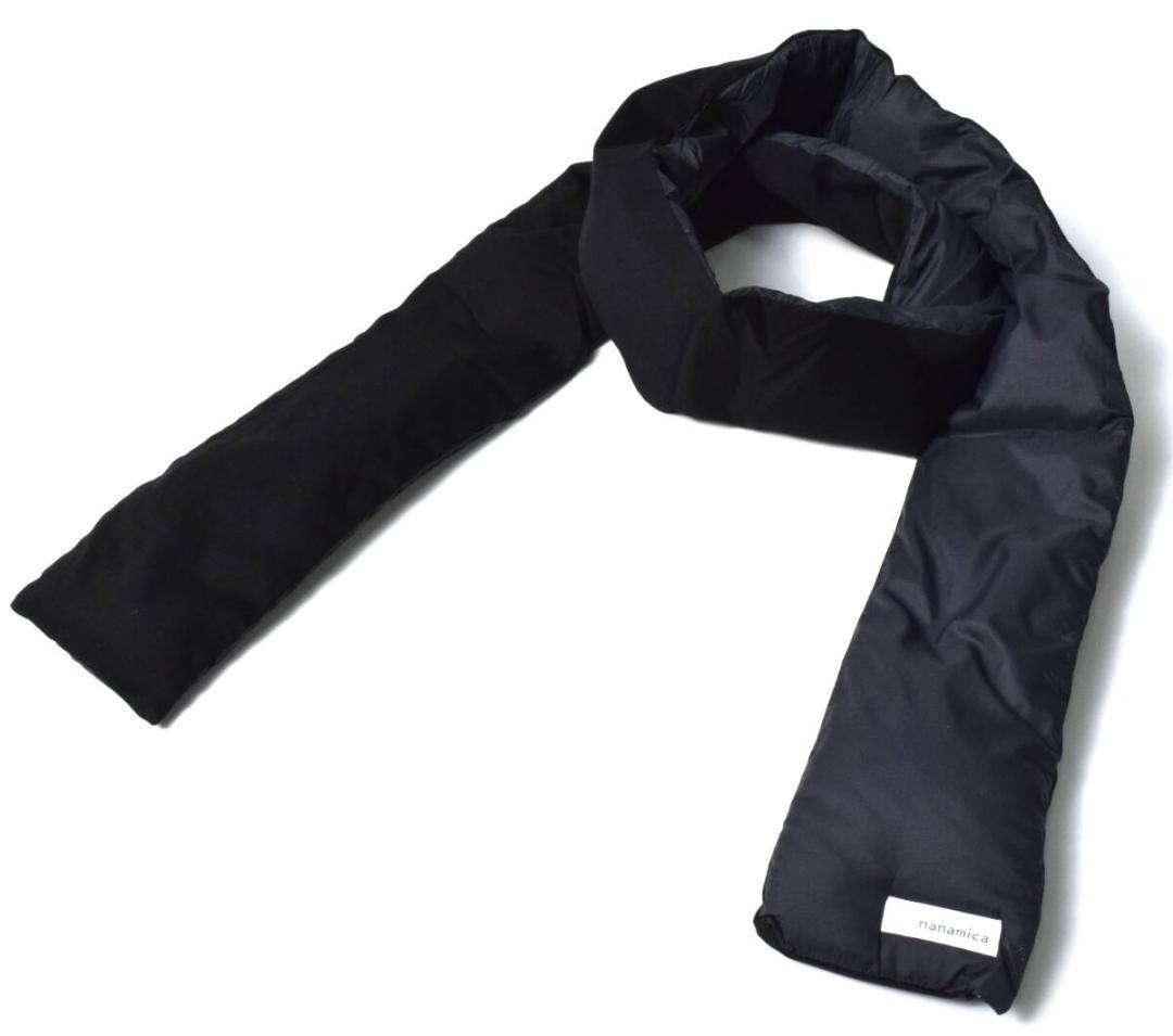 未使用 ナナミカ ダウンマフラー 光電子 ブラック SUKF250 男女兼用