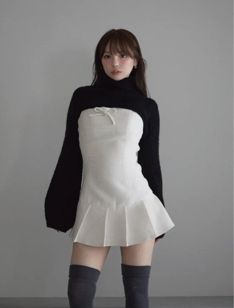 ワンピース andmary Twiggy tweed mini dress