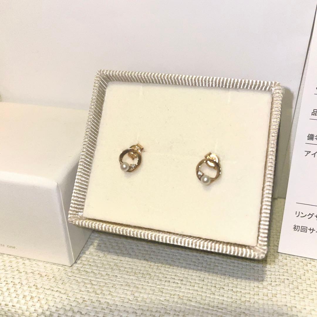 【極美品】ete エテ K10YG パール ダイヤモンド ピアス 箱・保証書付