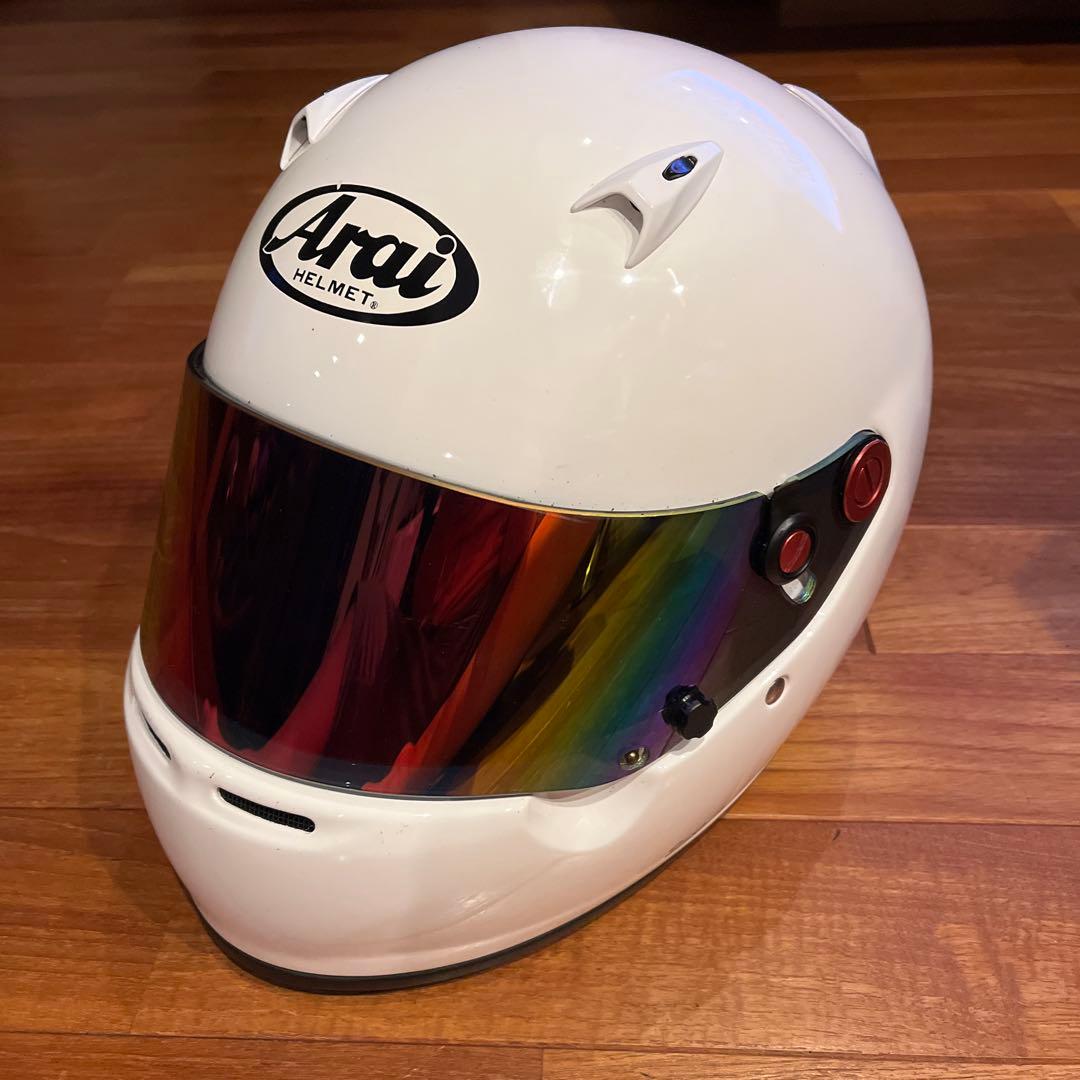 値下げ　Arai ヘルメット ホワイト ミラーシールド　4輪用　サイズ55,56