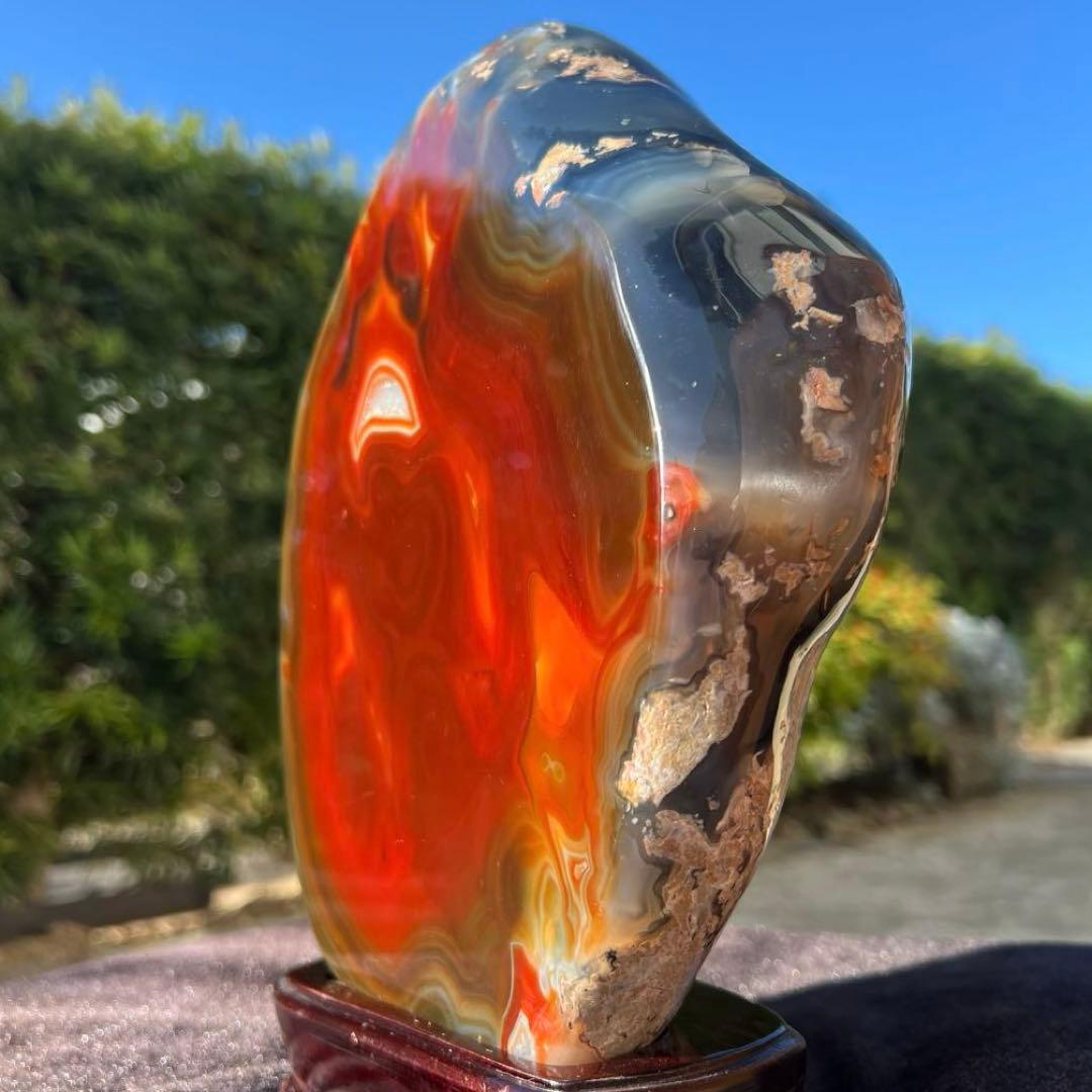 ✳️素敵な色合いと輝き✨ジオードメノウのパワー☆極大サイズ 赤メノウ 瑪瑙 天然石