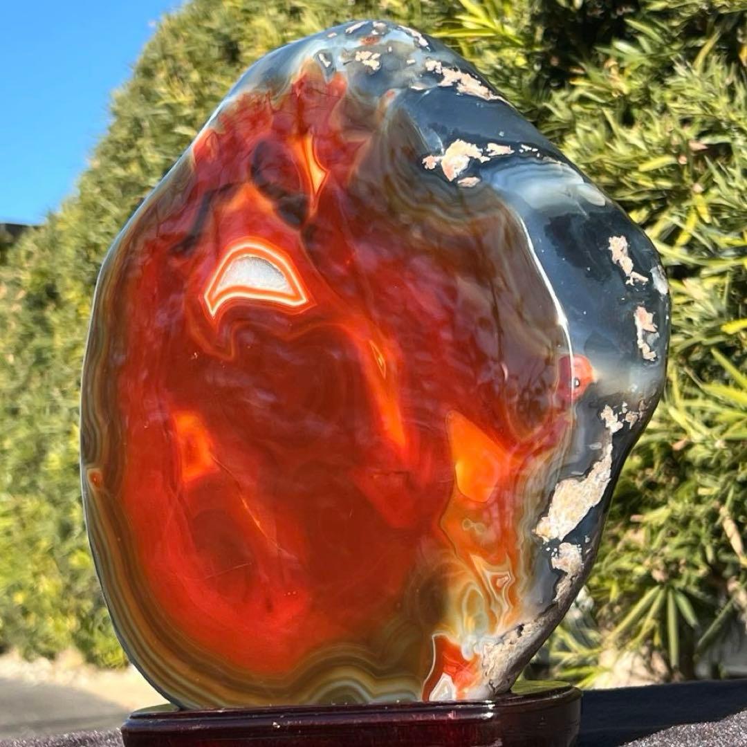 ✳️素敵な色合いと輝き✨ジオードメノウのパワー☆極大サイズ 赤メノウ 瑪瑙 天然石