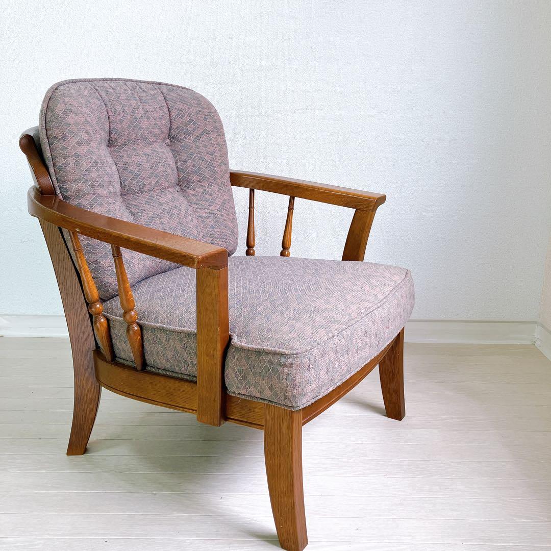 飛騨産業 キツツキ 穂高 一人掛け ソファ レトロ アンティーク 高級家具 希少