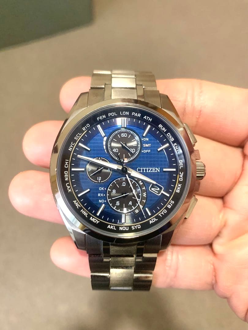 CITIZEN アテッサ エコドライブ 電波時計 H804 ワールドタイム