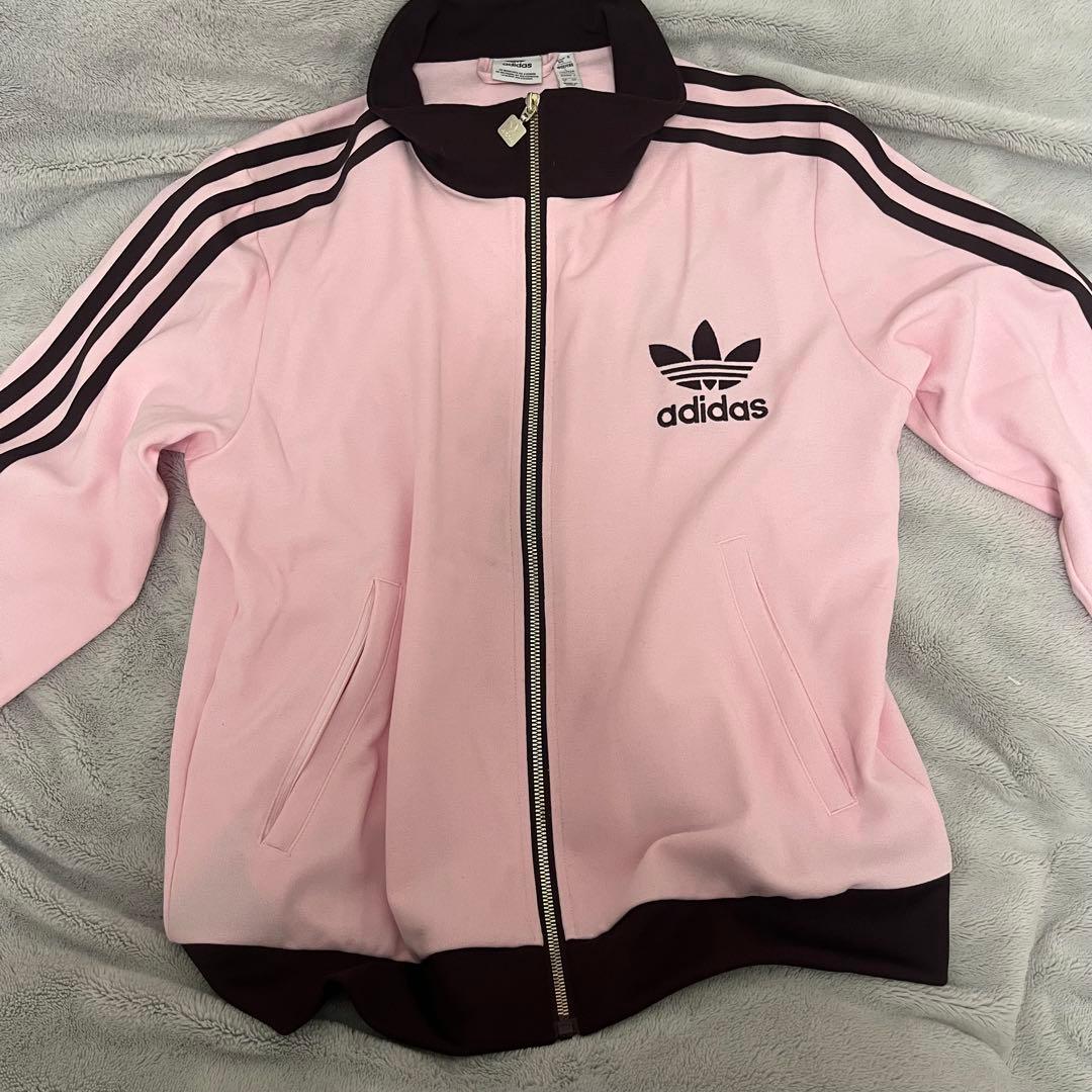adidas トラックジャケット ピンクブラウン