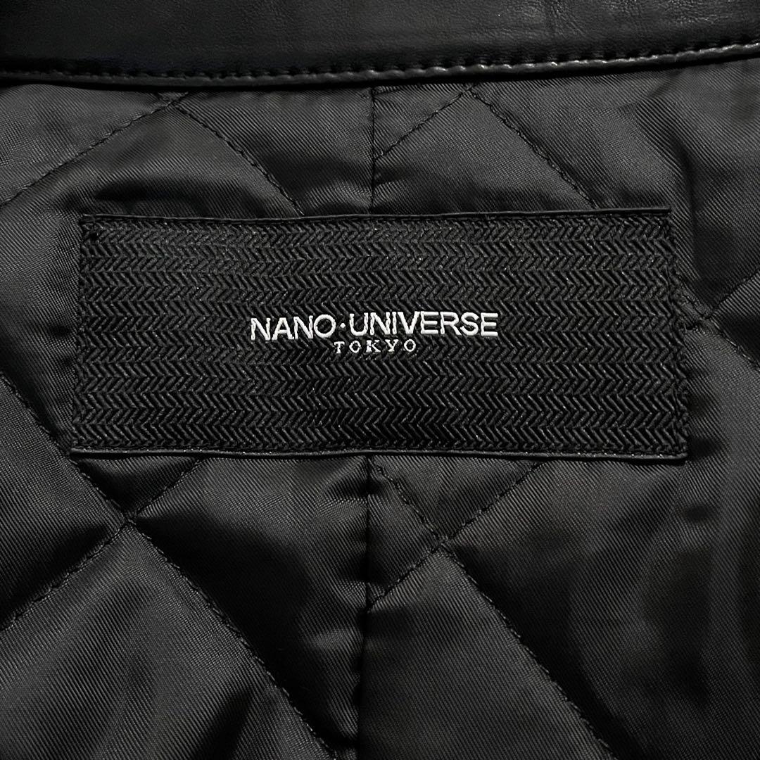 【未使用に近い★希少襟付】ナノユニバースシングルライダース ラムレザージャケット