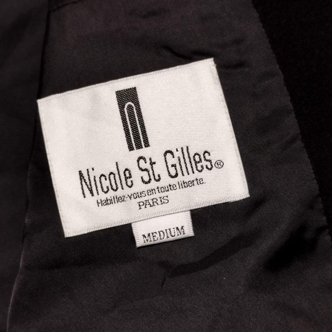 超美品カシミヤ100％ ニコルステンカラーコートM 黒 冠婚葬祭 通勤