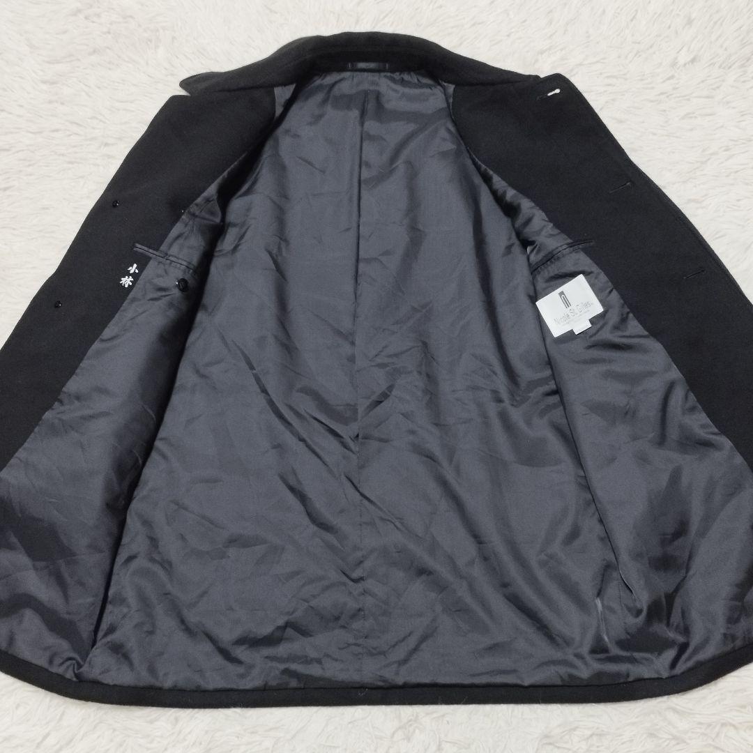 超美品カシミヤ100％ ニコルステンカラーコートM 黒 冠婚葬祭 通勤