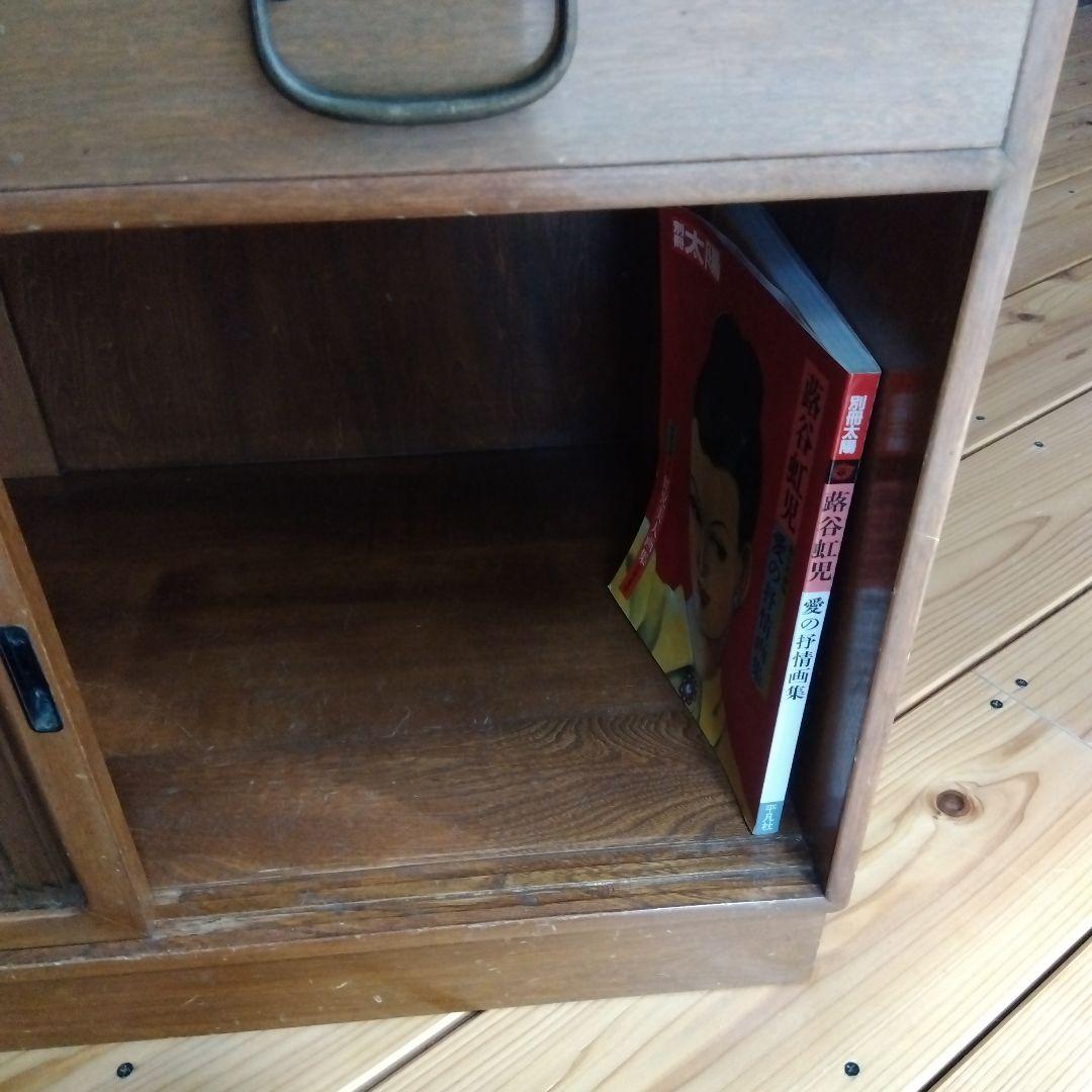 食器棚 レトロガラス戸棚 古家具 収納棚