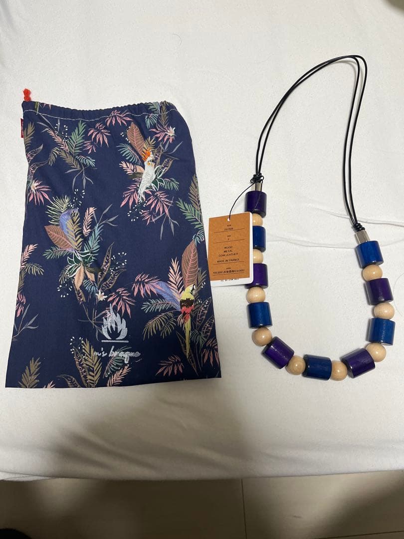 m's braque エムズブラック　ウッドビーズネックレス