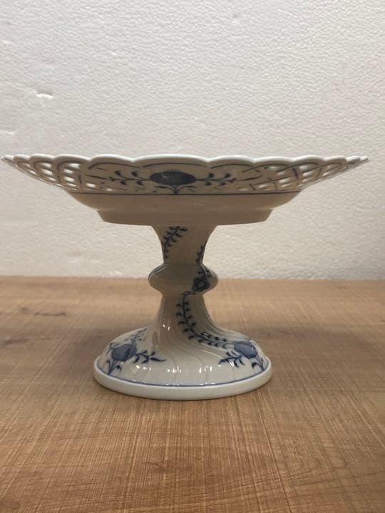 マイセン　ブルーオニオン　21cm 透かしプレート コンポート