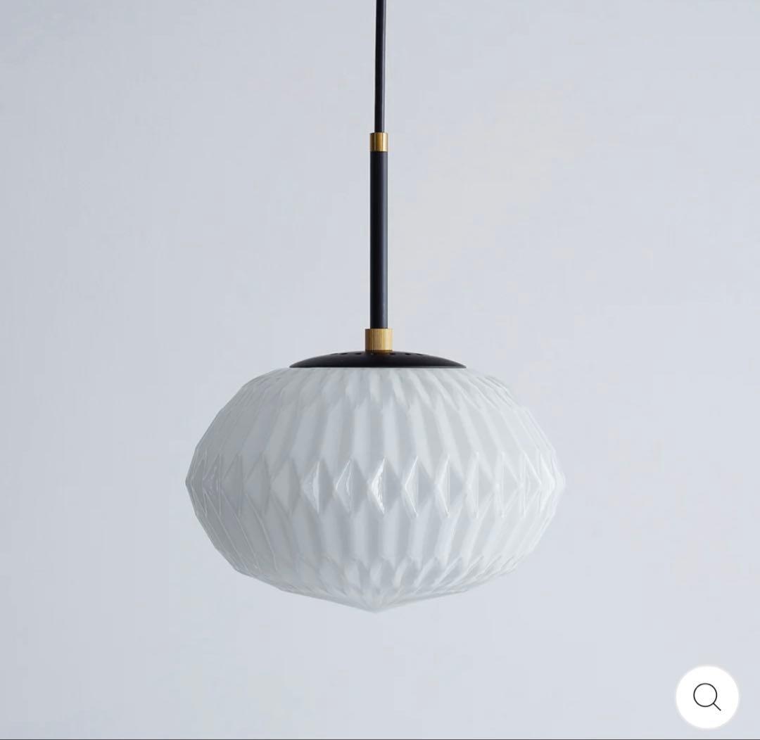 Oval × Geometric　紙細工のような ガラス ペンダントライト