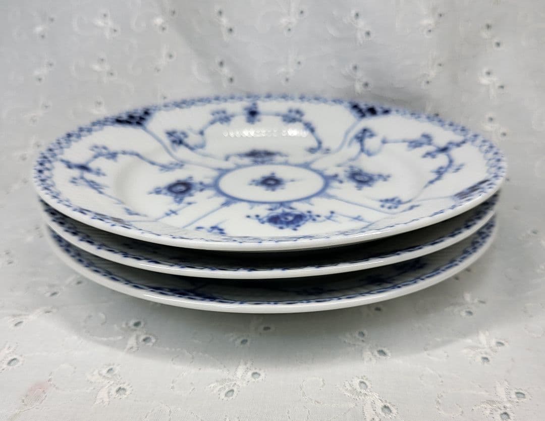 3枚✨ロイヤルコペンハーゲン ブルーフルテッド ハーフレース 19 皿、プレート