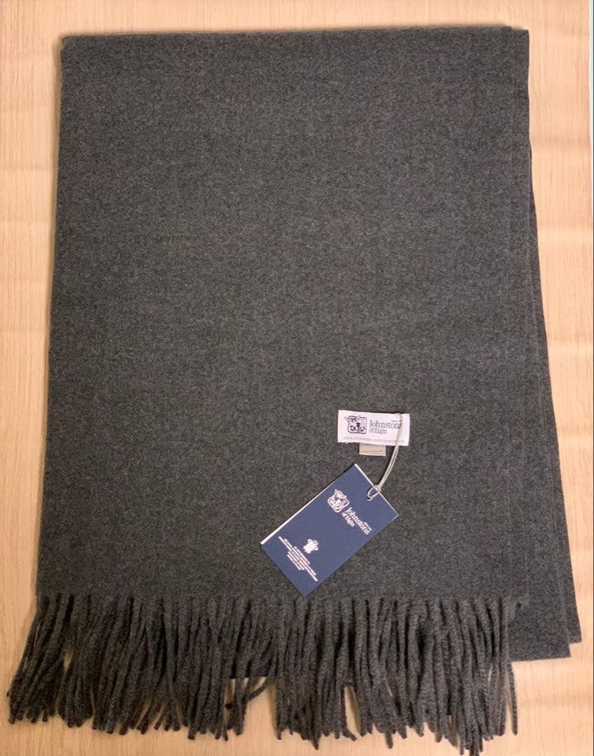 ぴ*ち様 ジョンストンズ カシミア 大判ストール マフラー グレー