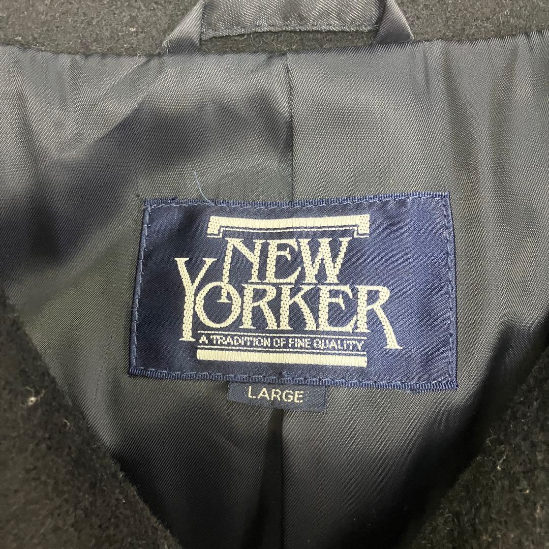 ニューヨーカー カシミヤ ウール ステンカラー バルマカーン コート ネイビー