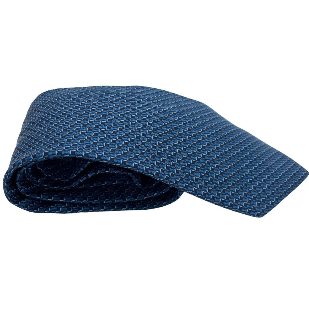 HERMES エルメス ネクタイ シルク ブルー系 高級ブランド