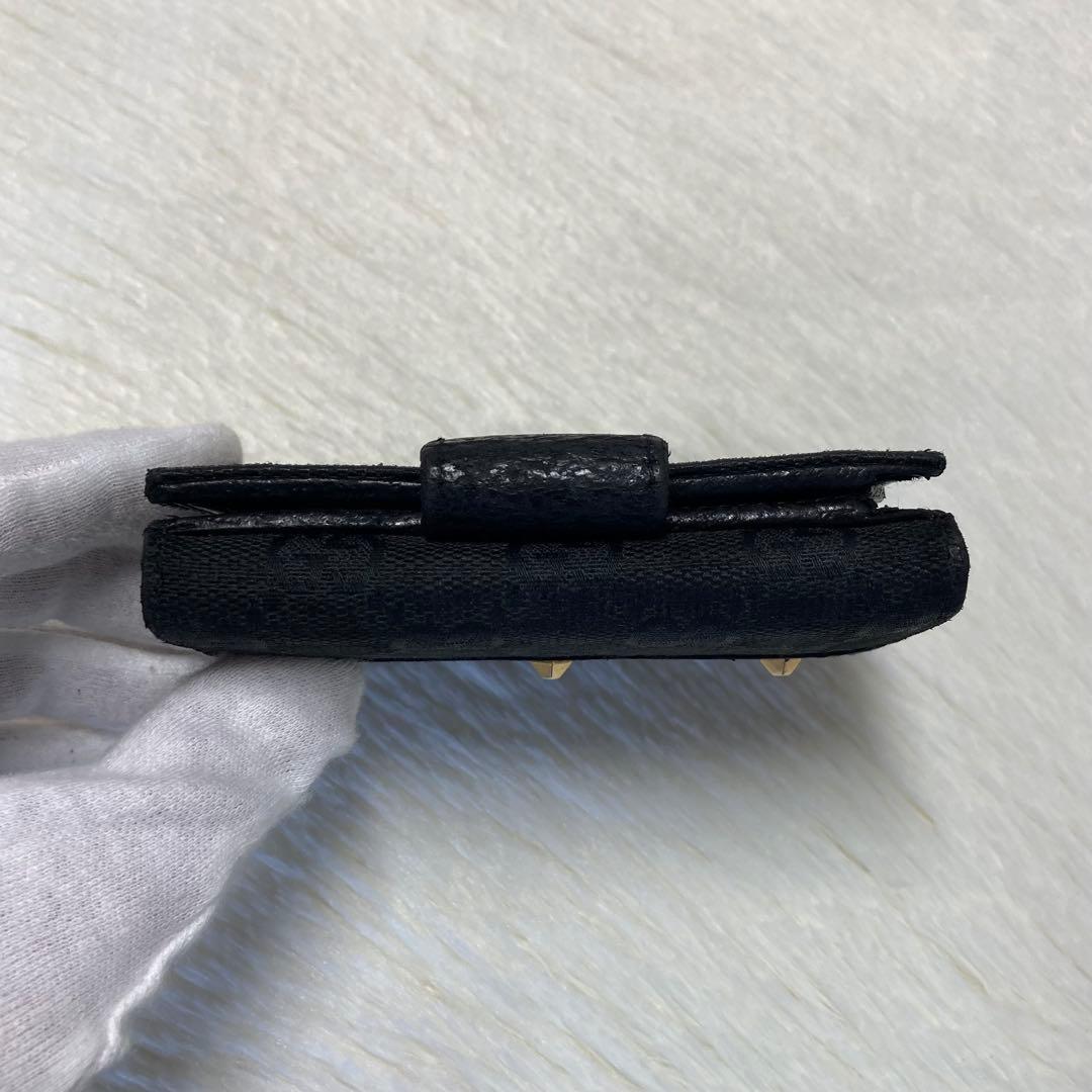 早い者勝ち　GUCCI グッチ　二つ折り　キャンバス　GG 黒　スタッズ　希少