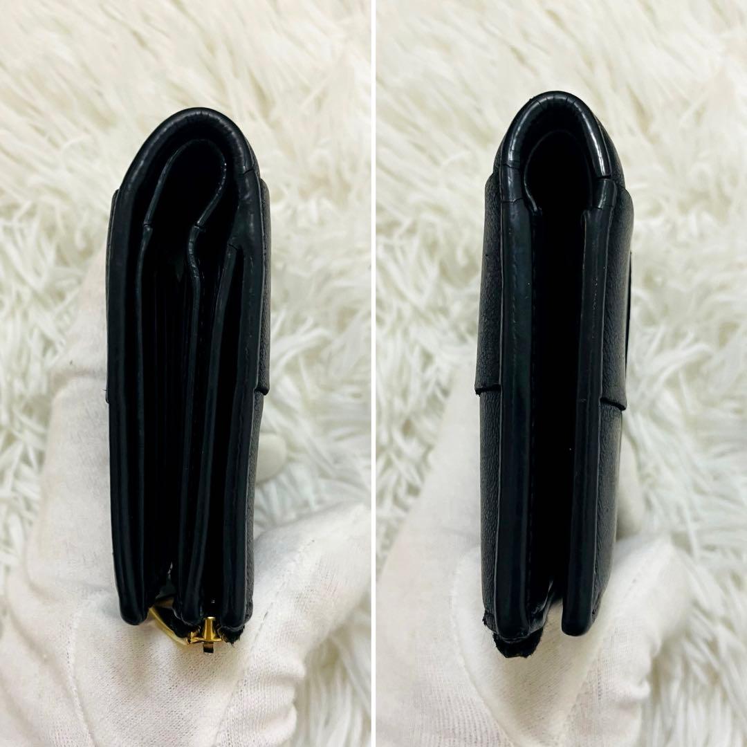 極美✨ボッテガヴェネタ 二つ折り財布 カセット レザー 黒