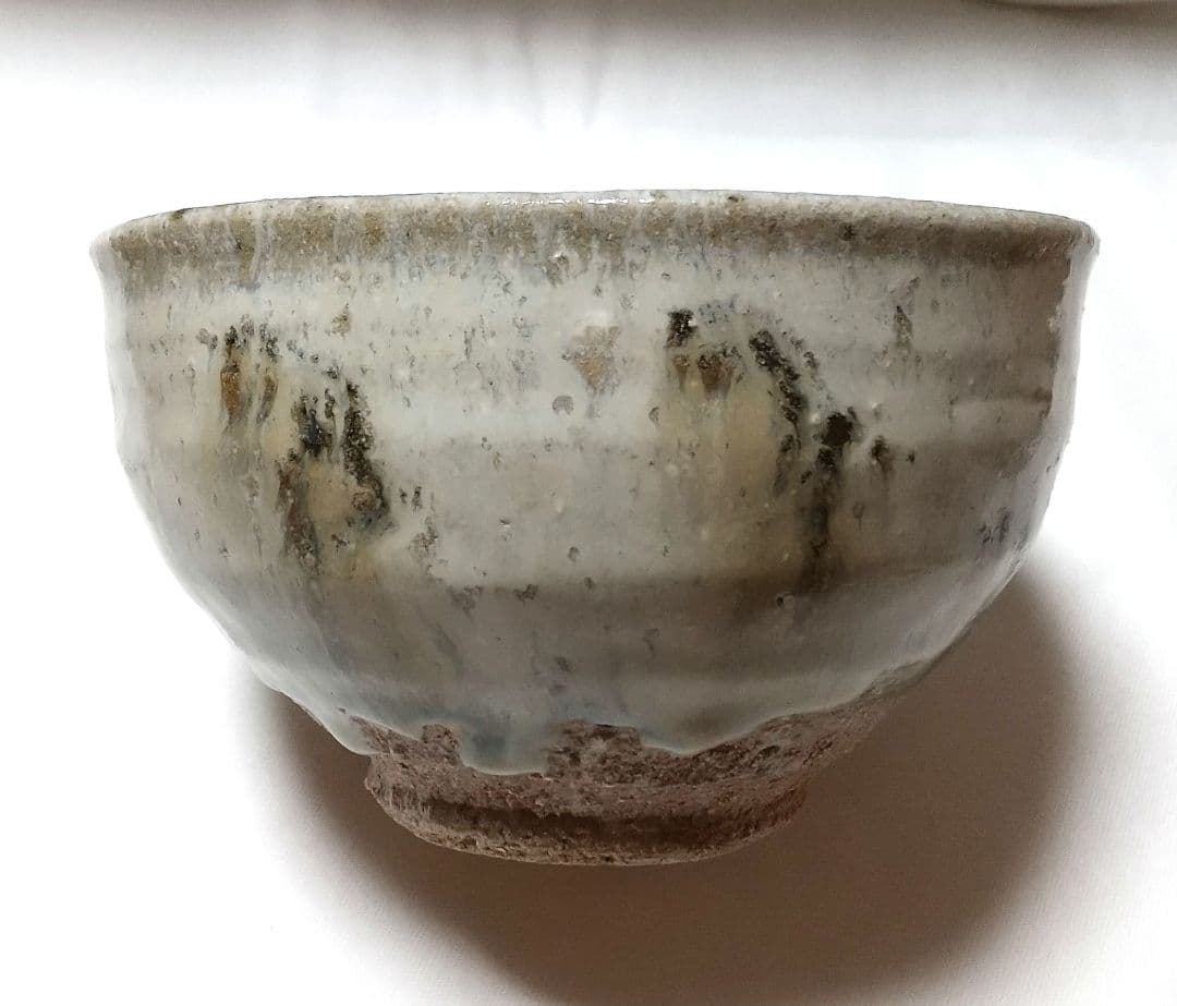 西岡小十 絵斑唐津茶碗 共箱 共布 栞 未使用品