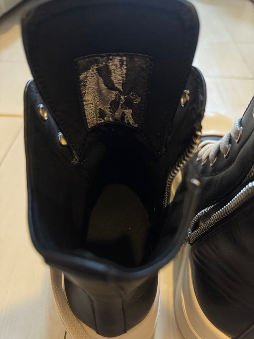 n*·様 rick owens ハイカットスニーカー ブラック 厚底7cm /3