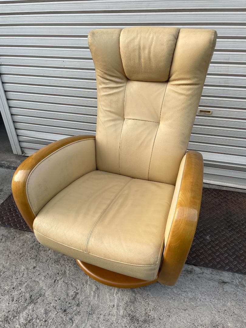 ★ カリモク ソファ リクライニング 木製アームレスト 105x70x75cm