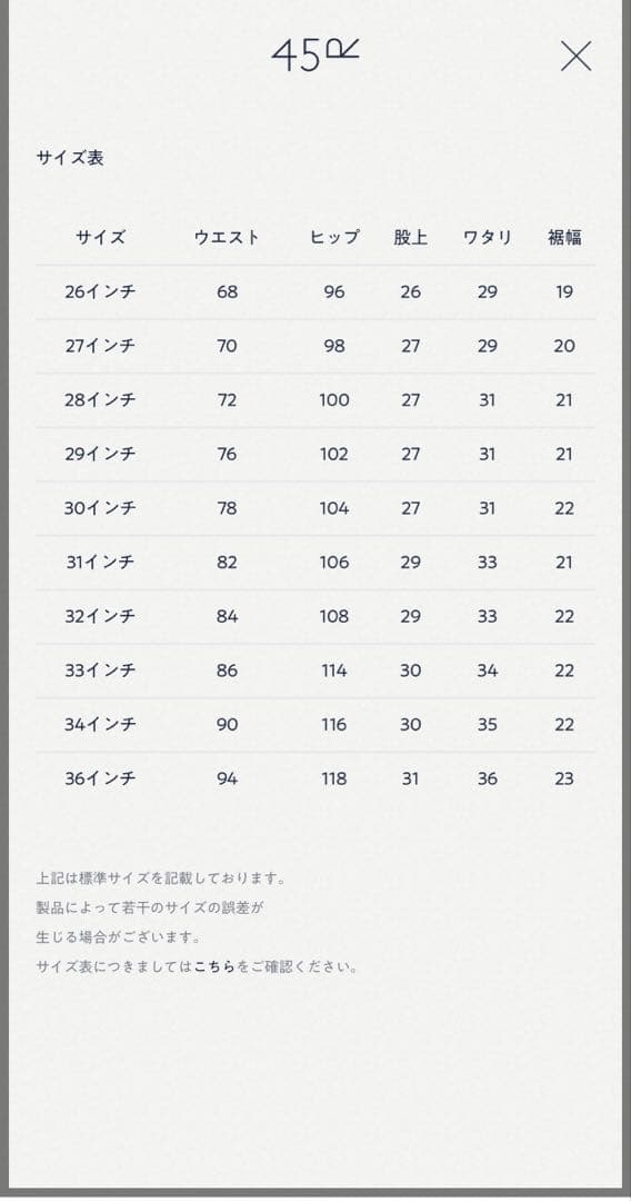 45r レディース　デニムジーンズ　45rpm パンツ