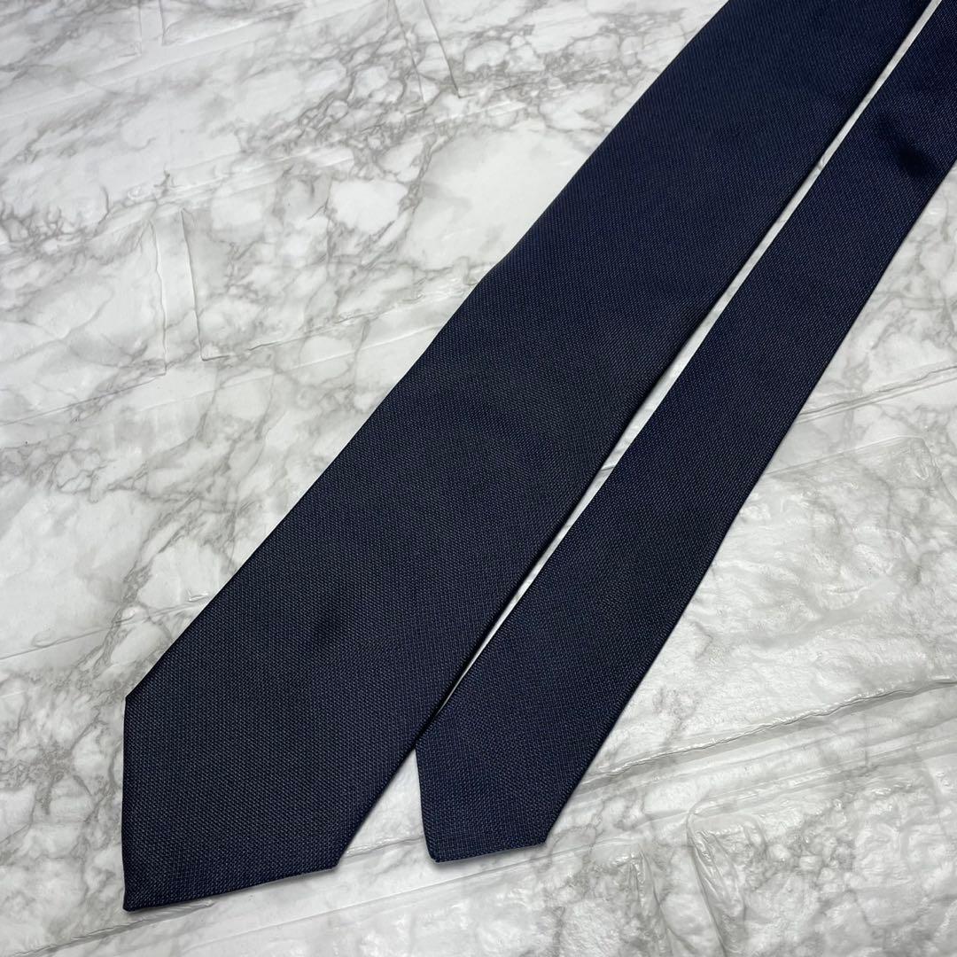 プラダ　PRADA ネクタイ　ソリッドタイ　ネイビー