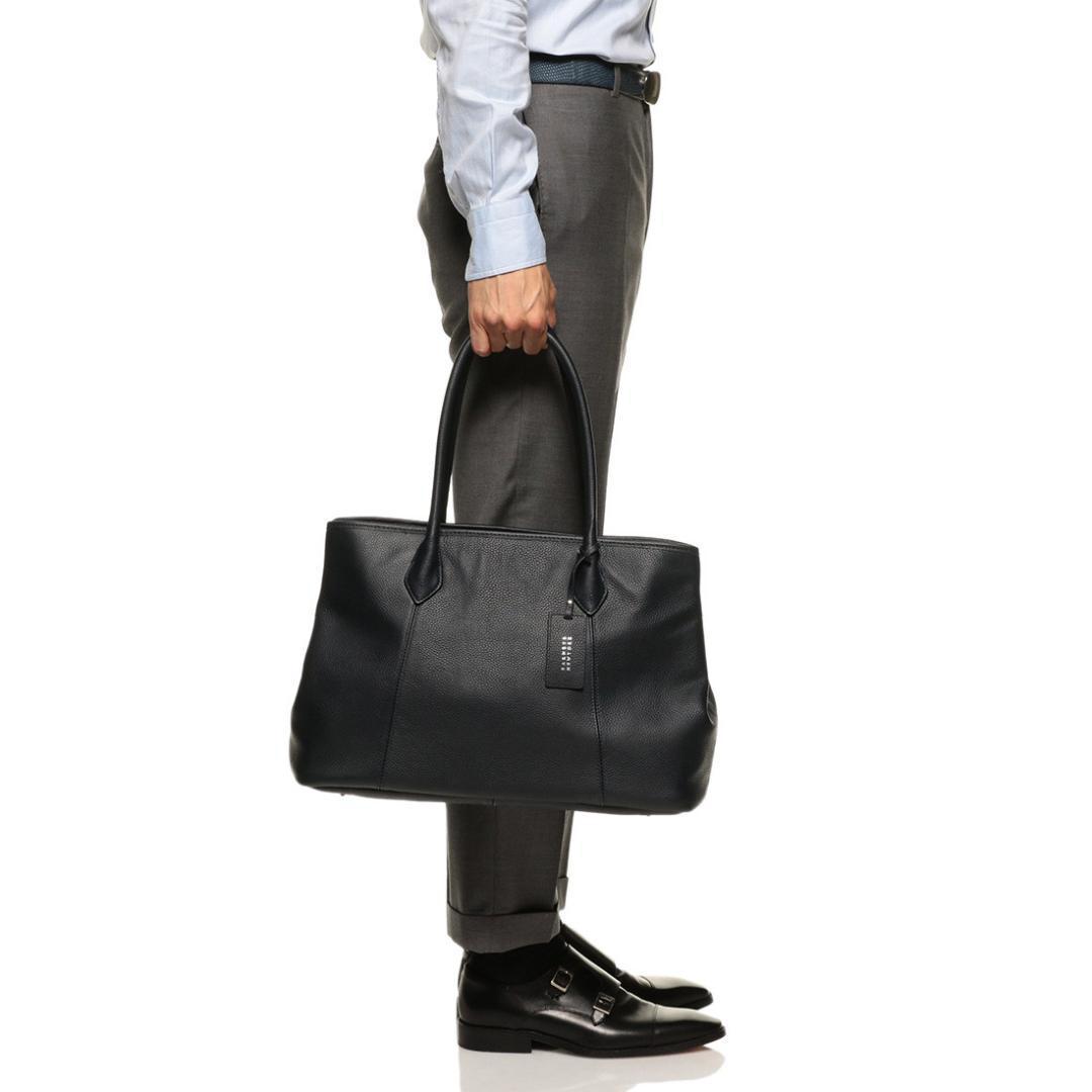 BARNEYS NEW YORK レザートートバッグ ネイビー