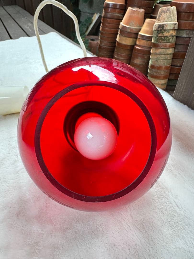 昭和レトロ　ペンダントライト　松下電工　切子模様　デッドストック　当時物