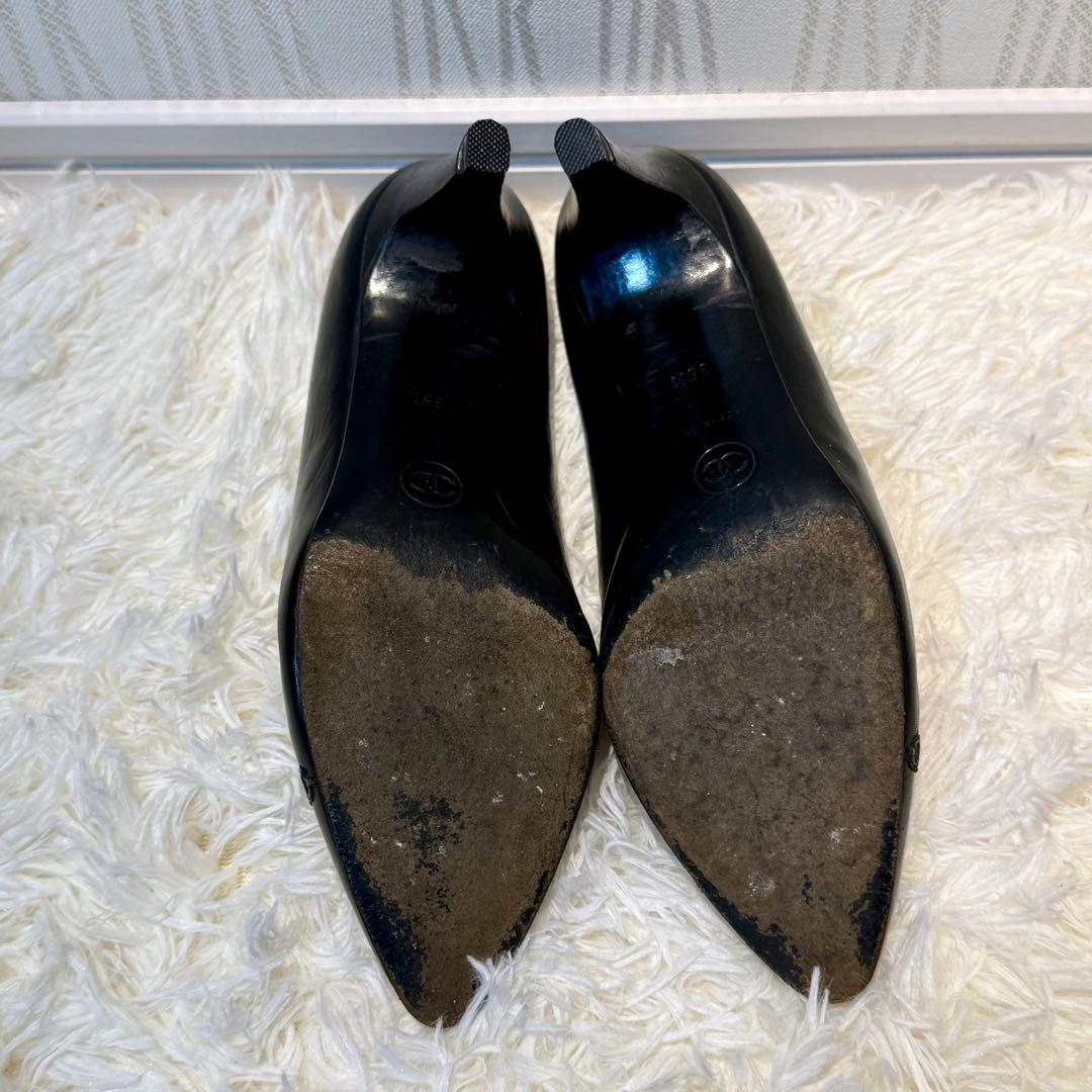 CHANEL シャネル ココマーク パンプス レザー ブラック 22.5