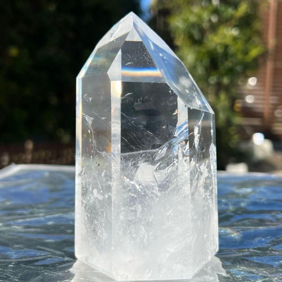 ✳️✨超極上の透明度と煌めき✨レインボー 水晶 ポイント 六角柱 天然石 原石