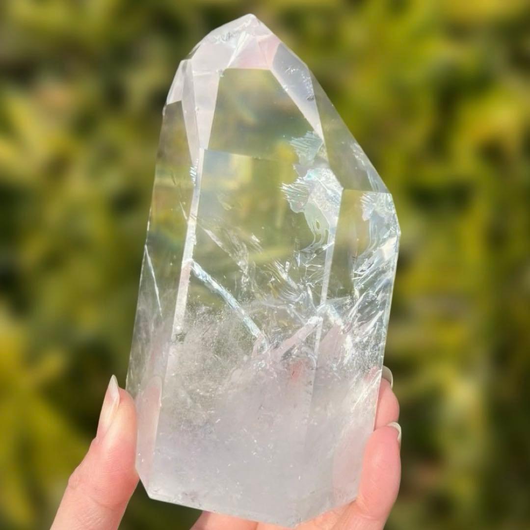 ✳️✨超極上の透明度と煌めき✨レインボー 水晶 ポイント 六角柱 天然石 原石