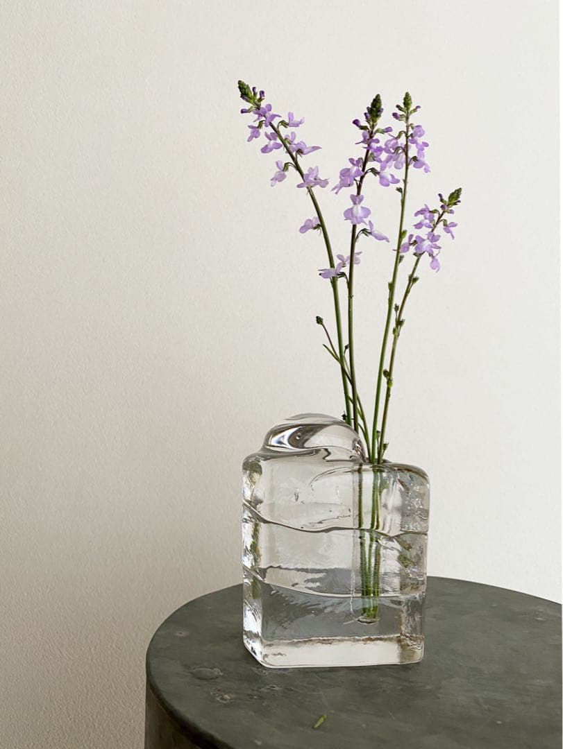 ドイツ アンティーク ビンテージ クリア 小瓶 花瓶 フラワーベース 四角 美品