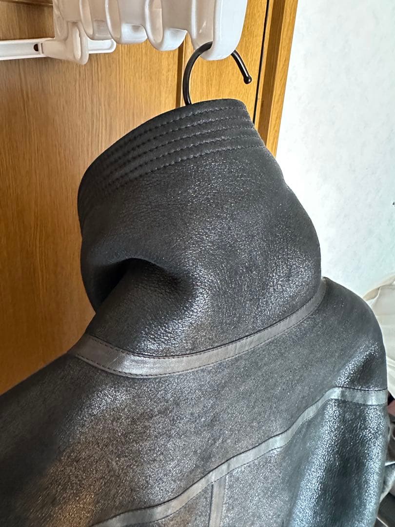 名作‼️RickOwensmoutonleather jacketdrkshdw