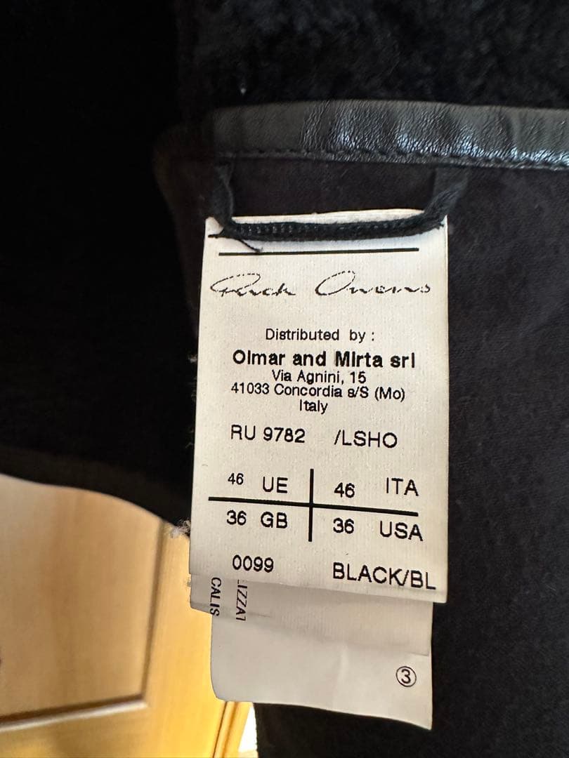 名作‼️RickOwensmoutonleather jacketdrkshdw