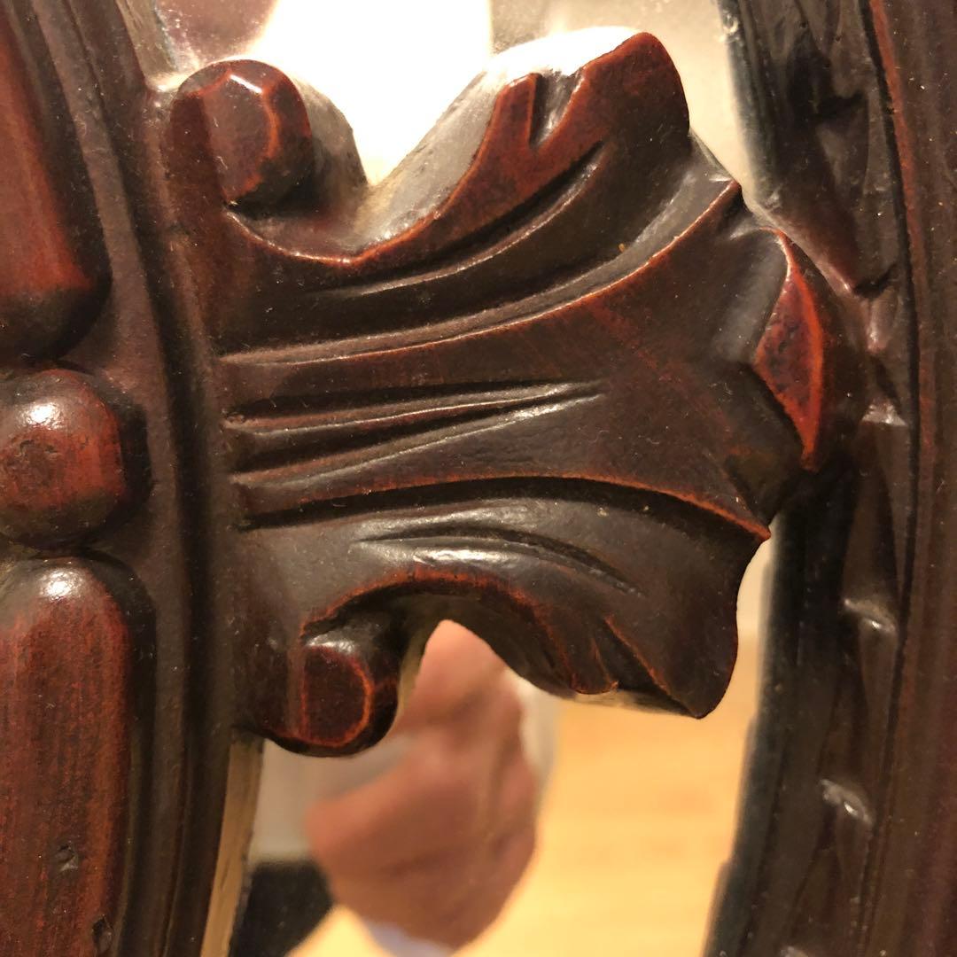 英国アンティーク　マホガニー壁掛けミラー