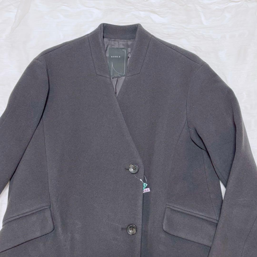 11/9まで値下げ中！ NOBLE MTRノーカラーコート グレー 36