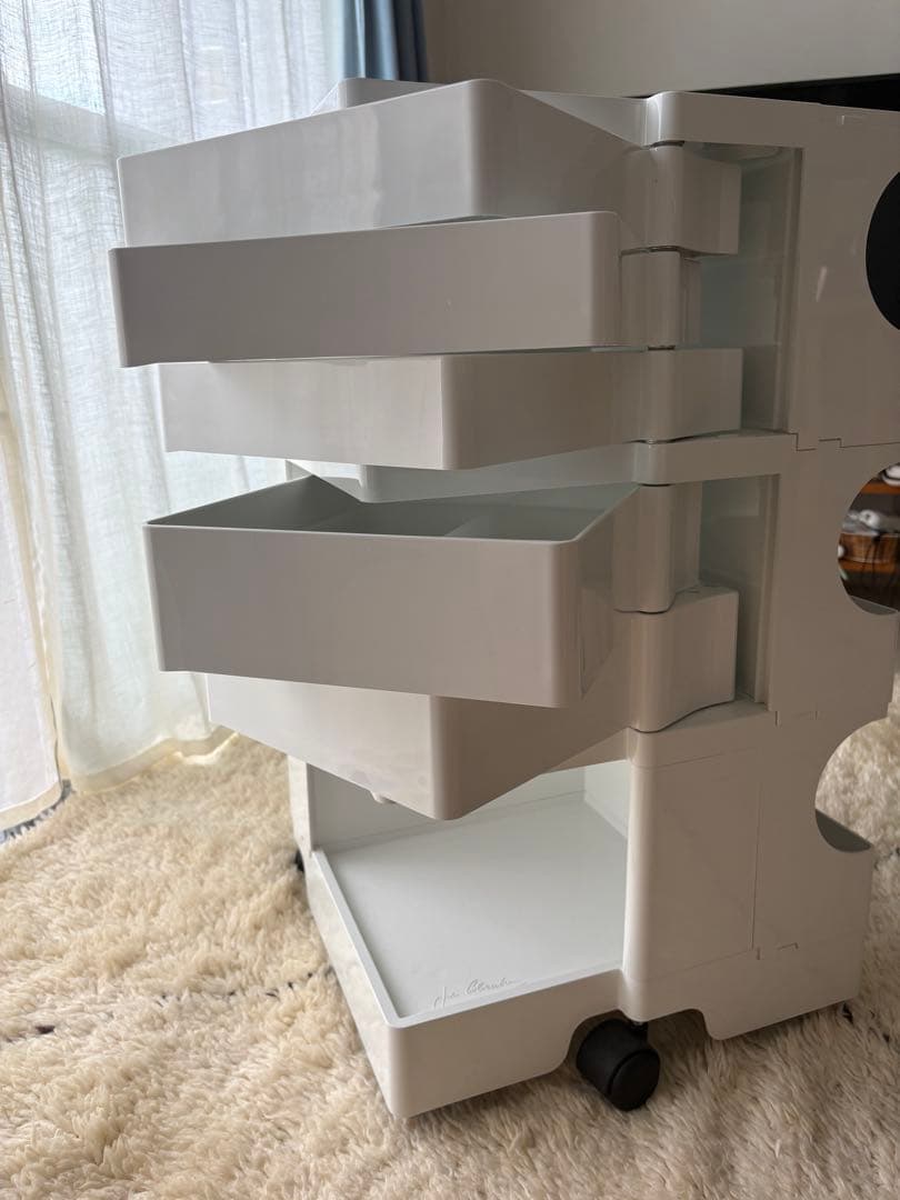 ボビーワゴン 3段5トレイ　ホワイト(IDカード有)