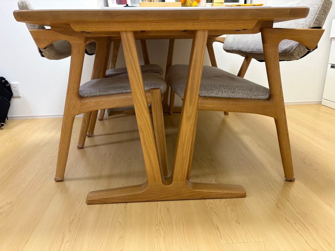 【浜本工芸】木製モダン　日本製　天然木　ダイニングテーブルセット