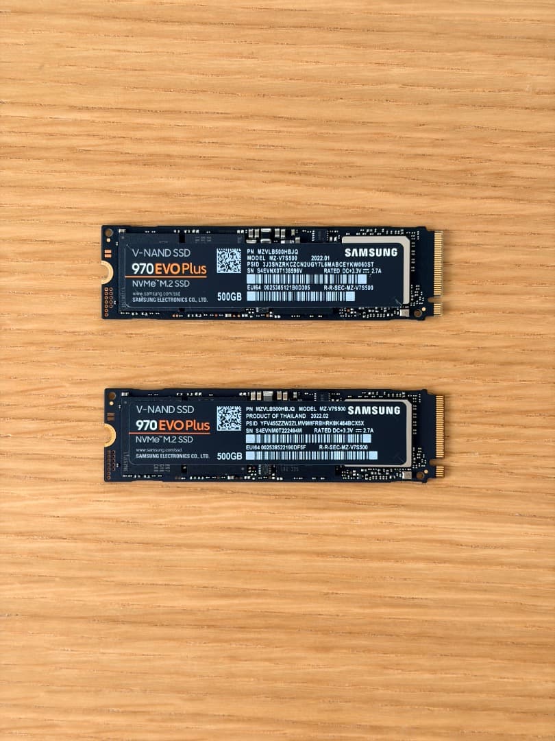 Samsung 970 EVO Plus 500GB SSD ×2枚セット
