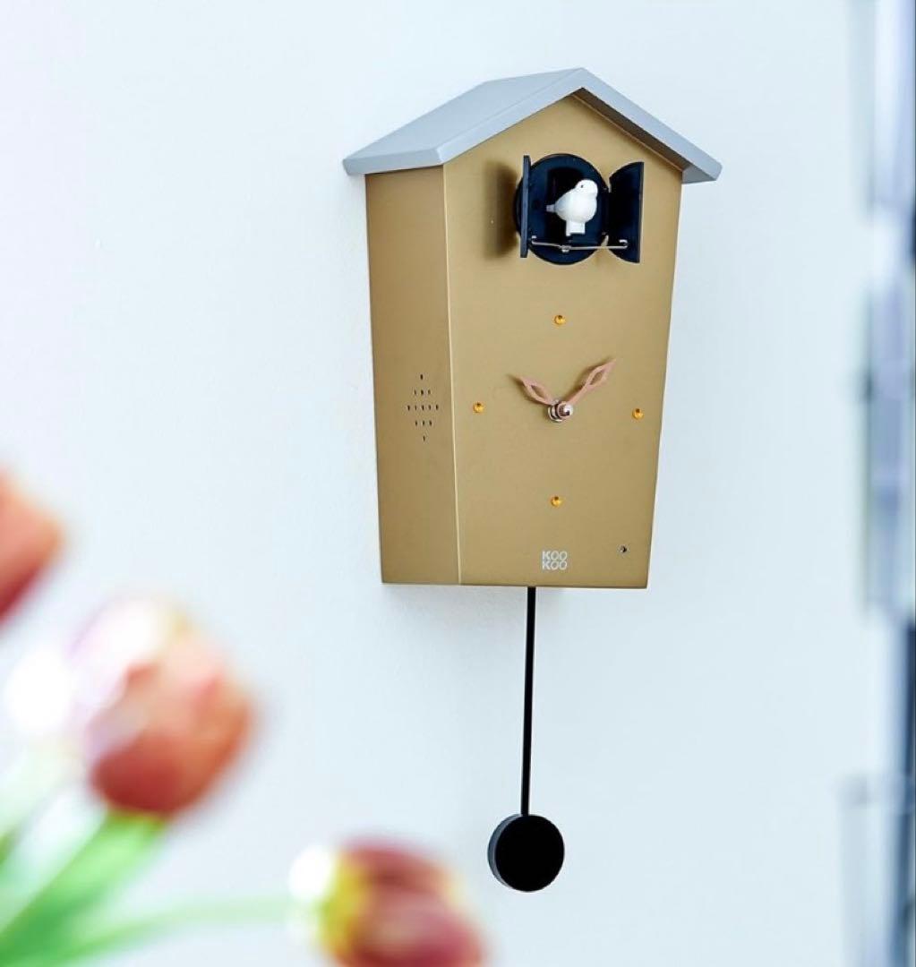 KOOKOO（クークー）バードハウス 金色 12種類の鳥のさえずりが時を告げる