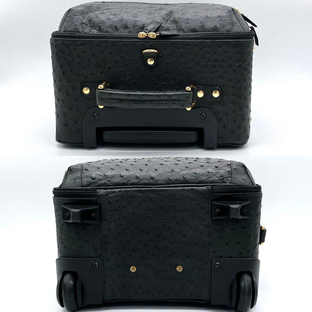 【オーストリッチ本革】JARDIN DES SACS キャリーケース　ブラック.
