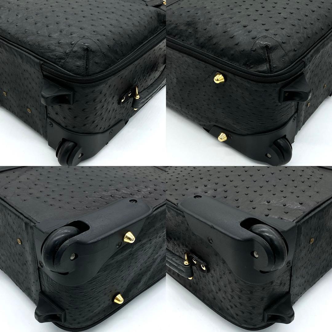 【オーストリッチ本革】JARDIN DES SACS キャリーケース　ブラック.