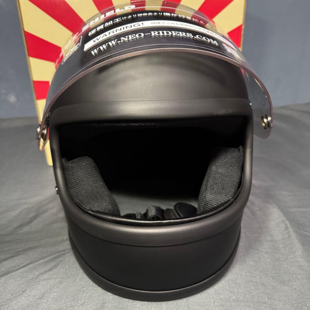 GT7-OT 族ヘル レトロ フルフェイス マットブラック 新品シールド付き