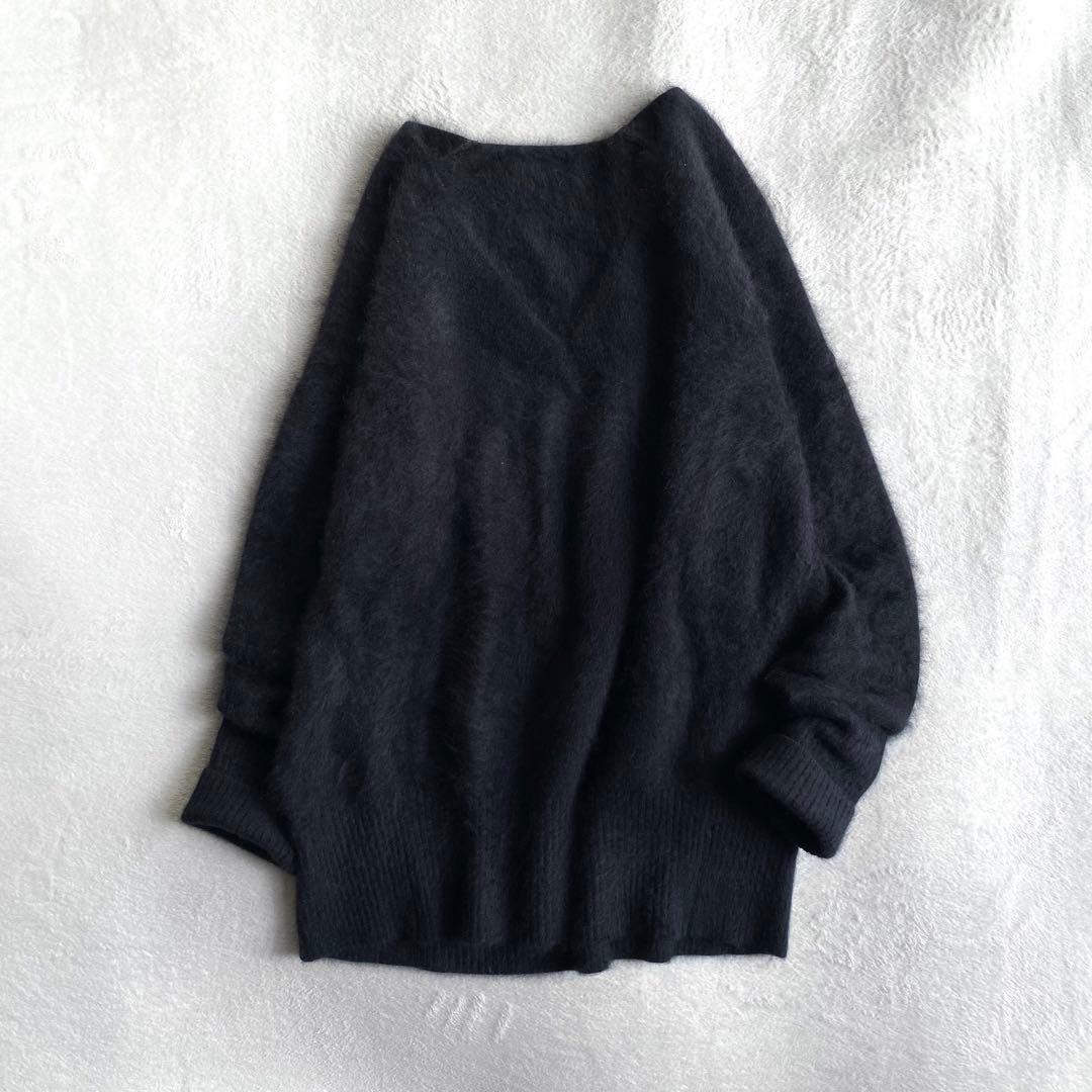 【美品✨】Deuxieme Classe ふわふわ　シャギーVネックニット　黒