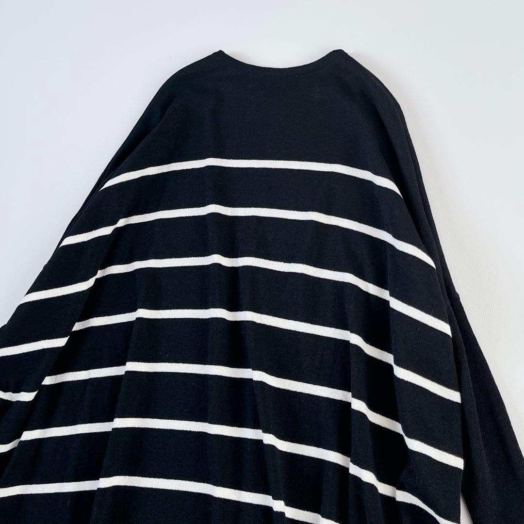 美品✨近年　ビアズリー　ギマBIGニット　ドルマン　ボーダー　F