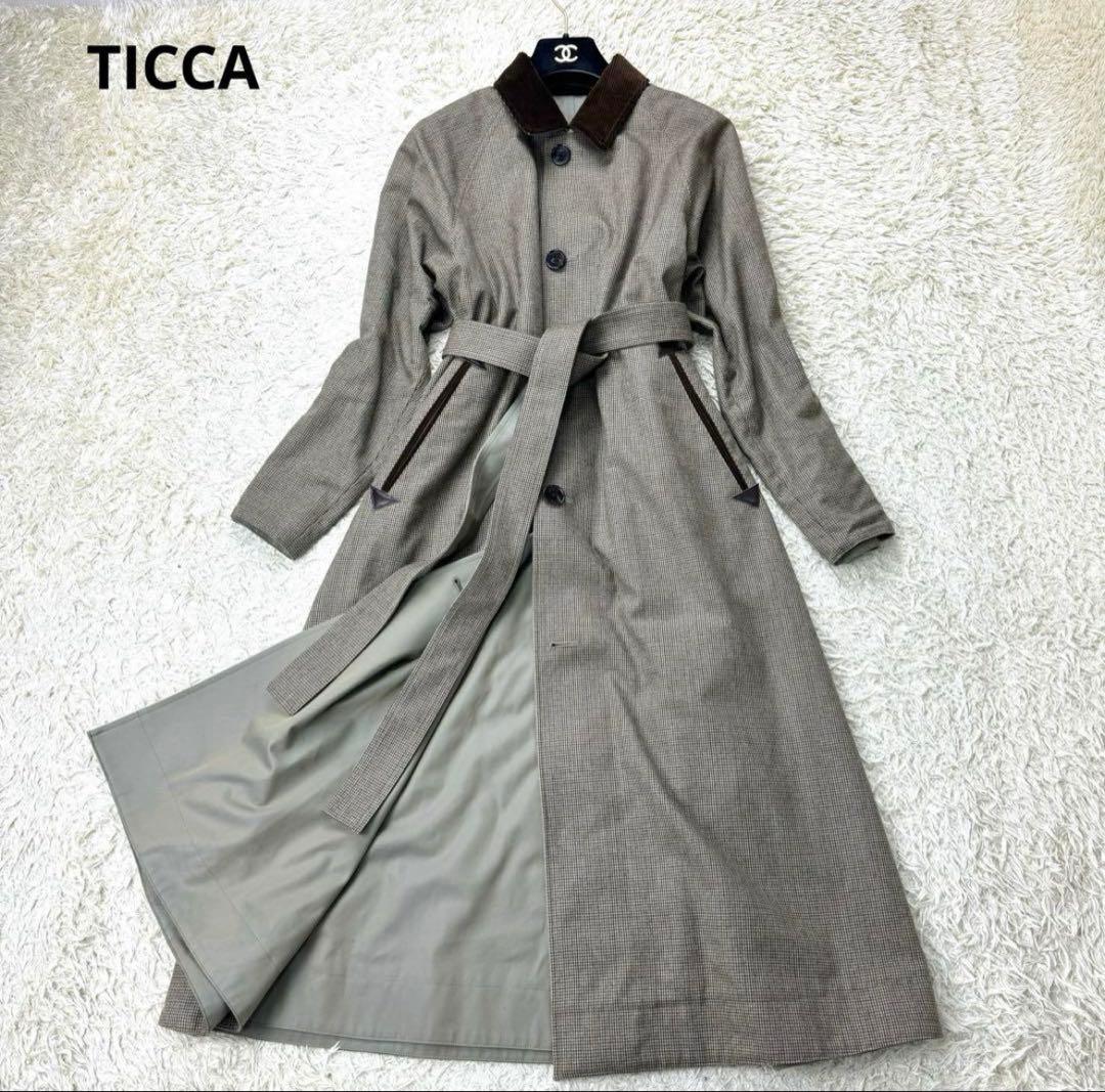 極美品◼️ TICCA ティッカリバーシブルステンカラーコート